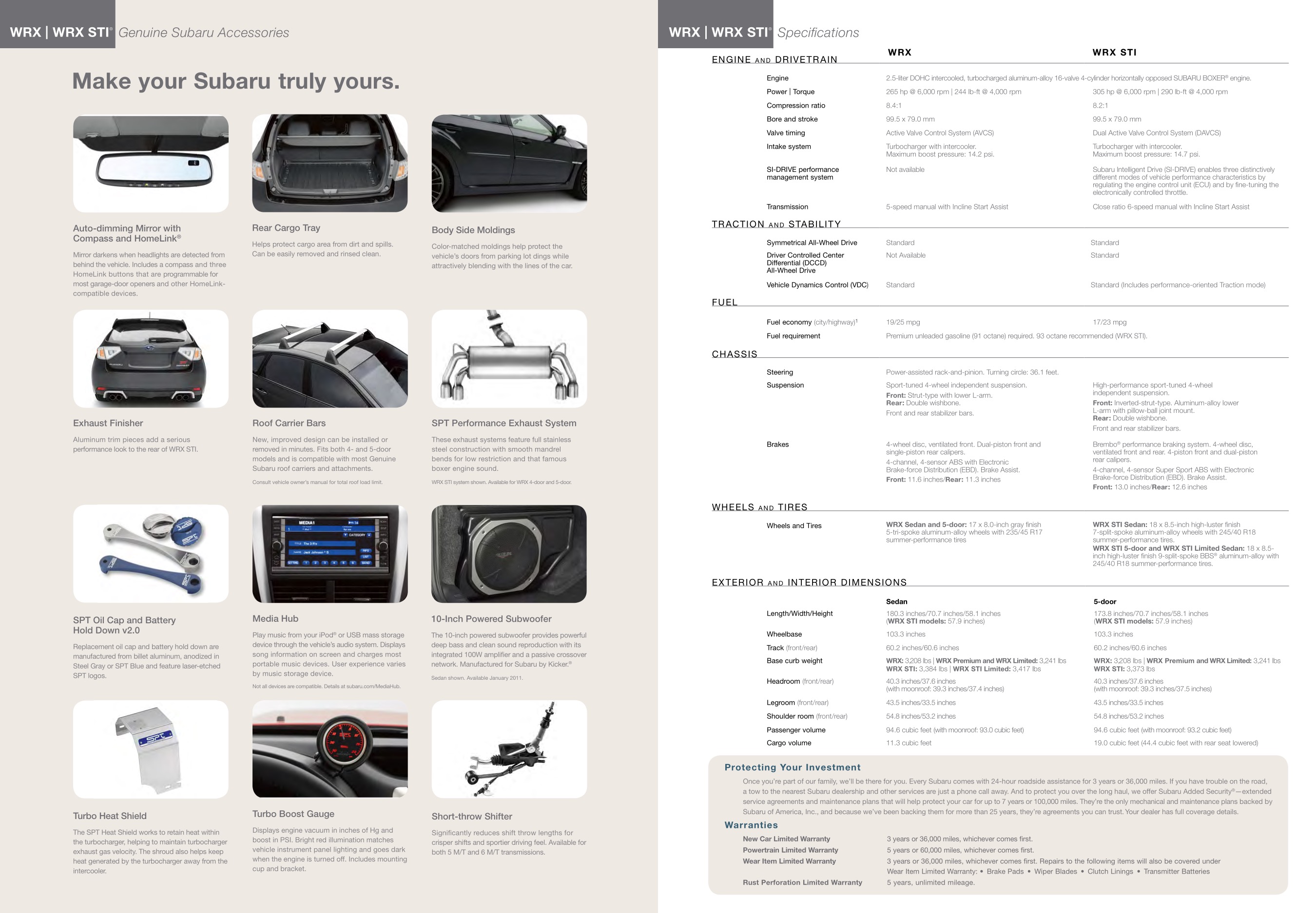 2011 Subaru Impreza WRX Brochure Page 2
